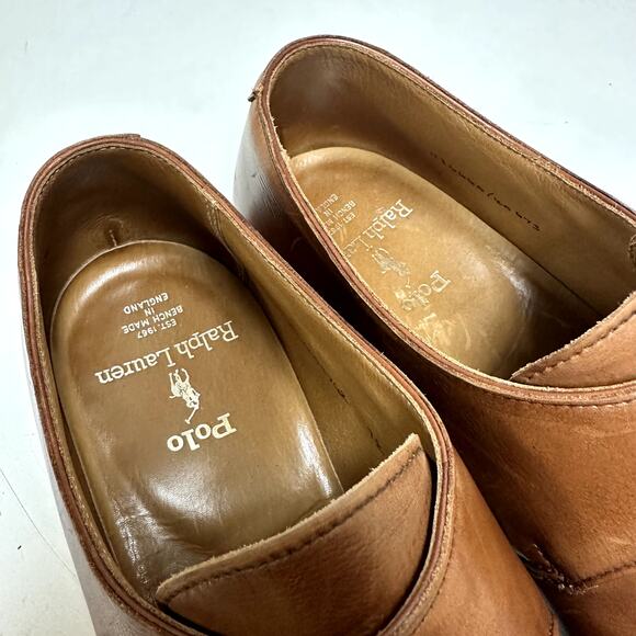 Crockett & Jones x Polo Ralph Lauren Monk Strap Brown Calf Bench England 9.5 - Picture 10 of 16